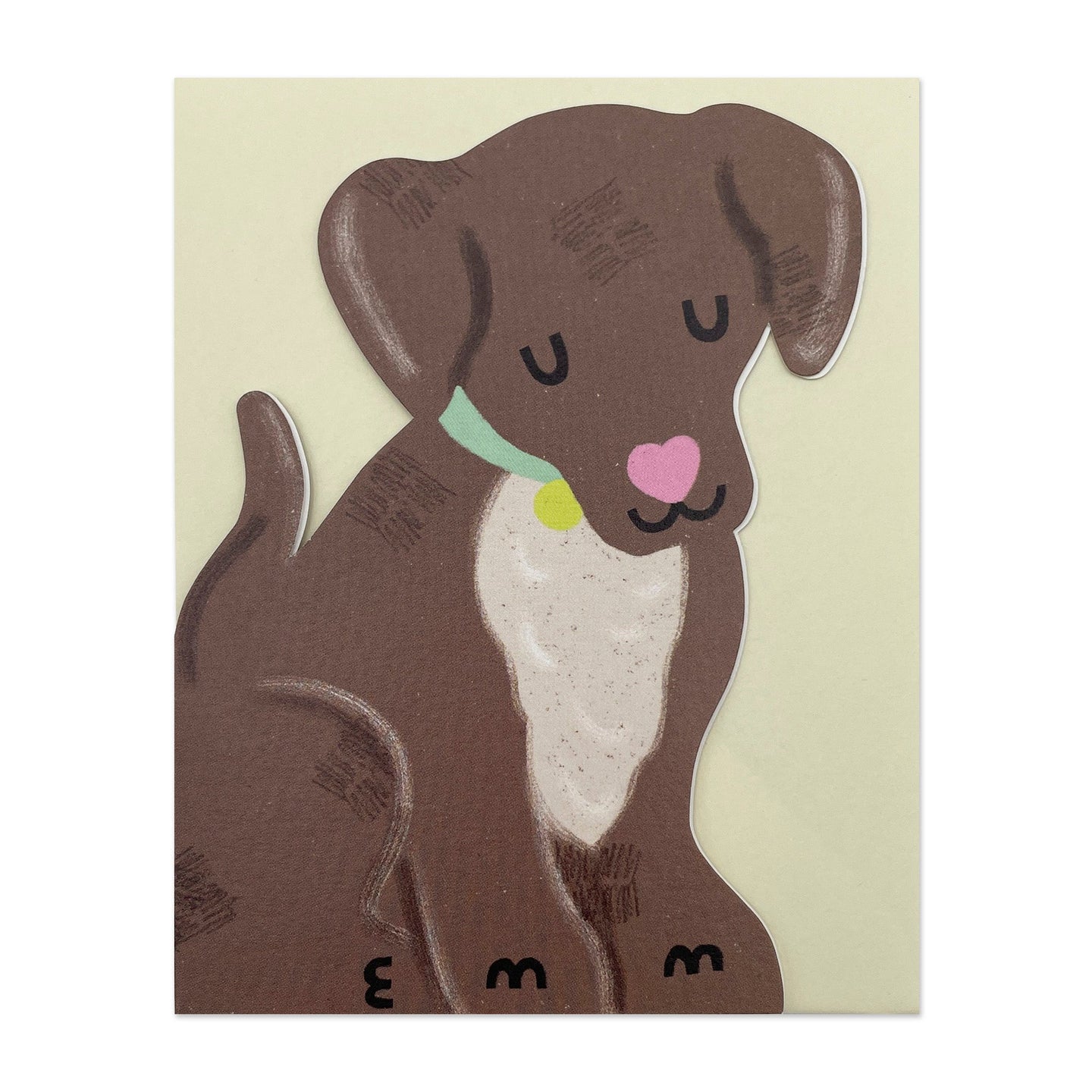 Chocolate Brown Puppy Mini Greetings Card