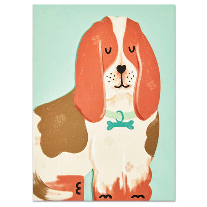 Basset Greetings Card