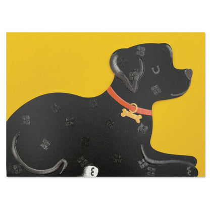 Black Labrador Greetings Card