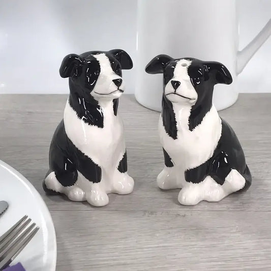 Border Collie Design Ceramic Salt & Pepper Set