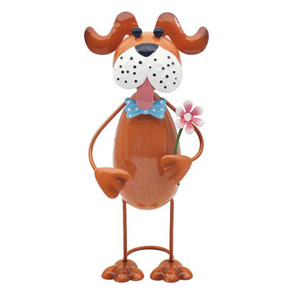 Bright Eyes Brown Dog Garden Ornament 27cm