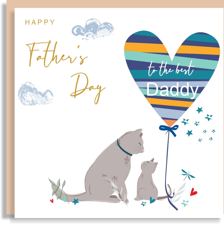 Cat & Kitten For Daddy - Father's Day card