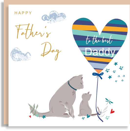 Cat & Kitten For Daddy - Father's Day card