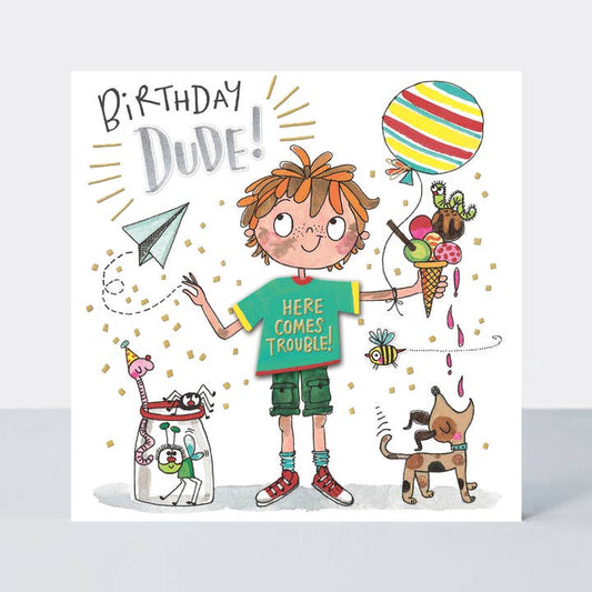 Dude and Dog Birthday Card