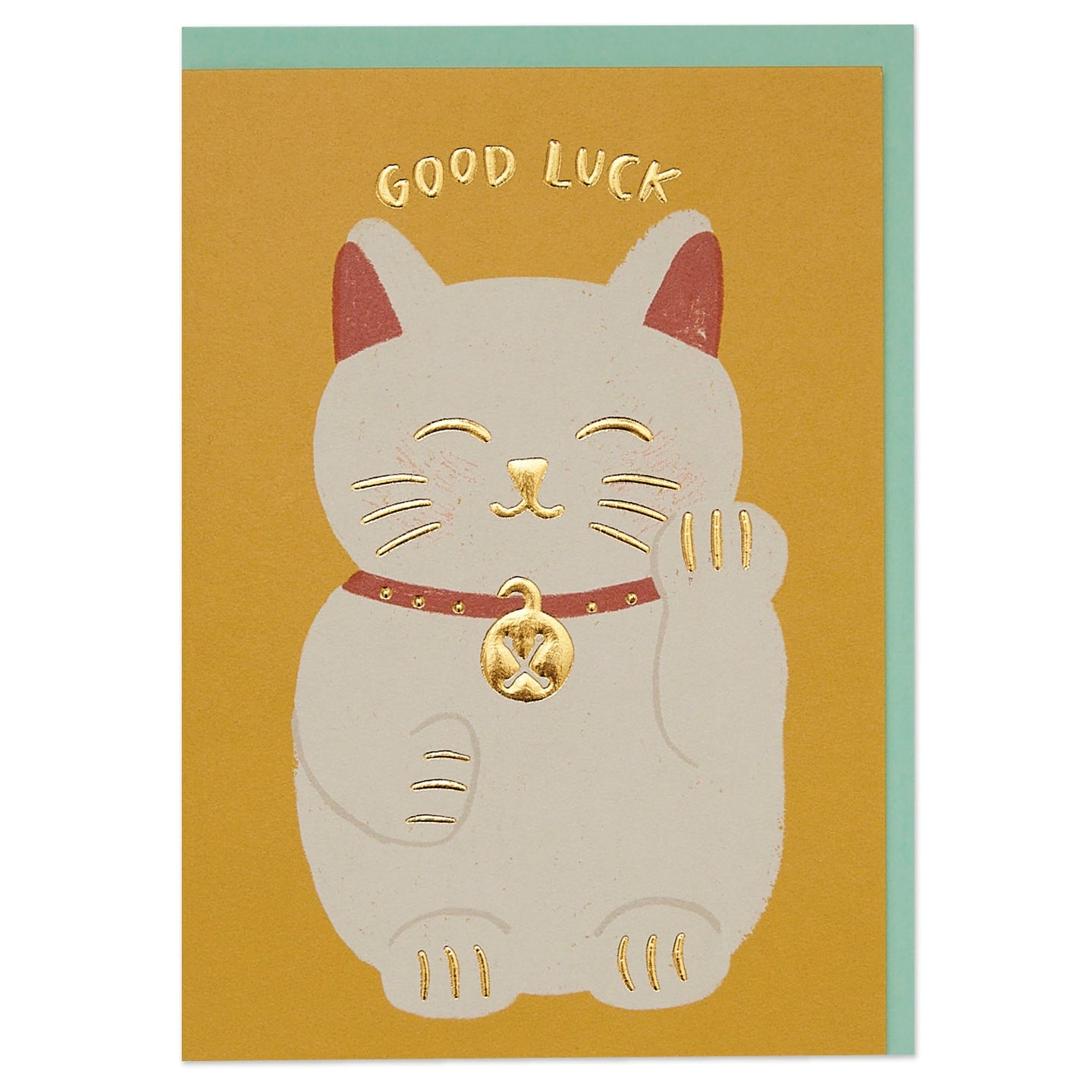 Good Luck Cat Greetings Card
