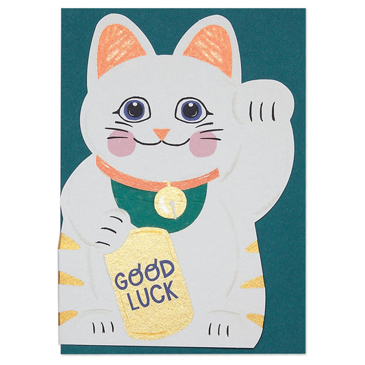 Good Luck Cat Greetings Card