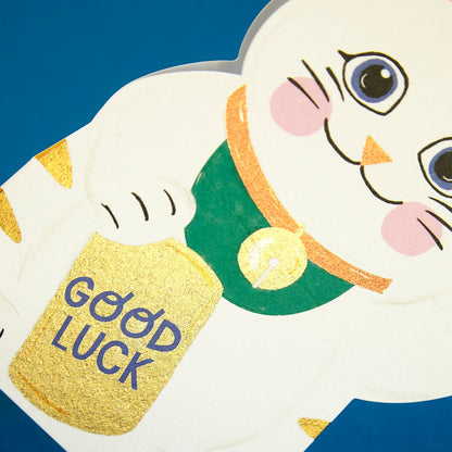 Good Luck Cat Greetings Card