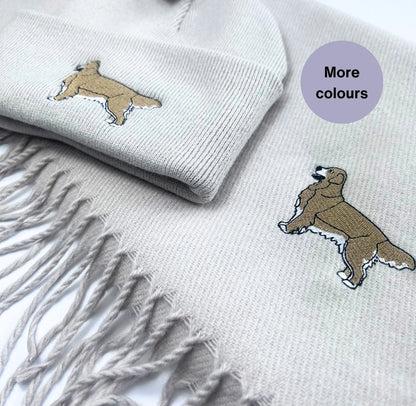 Christmas Golden Retriever Scarf and Hat set