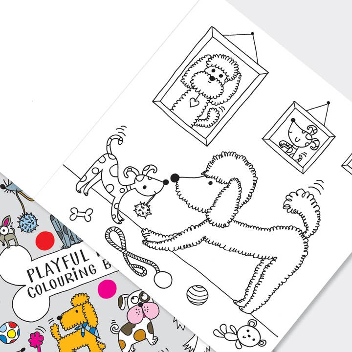 Playful Pups Colouring Book