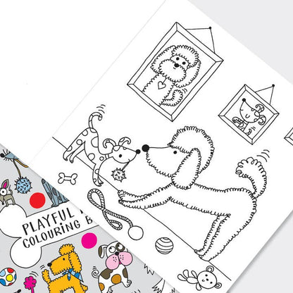 Playful Pups Colouring Book