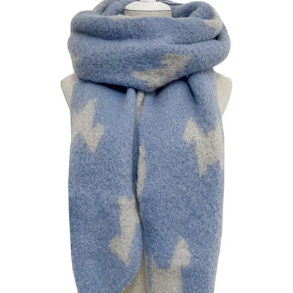 Scottie Dog Print Diagonal Edge Wool Scarf