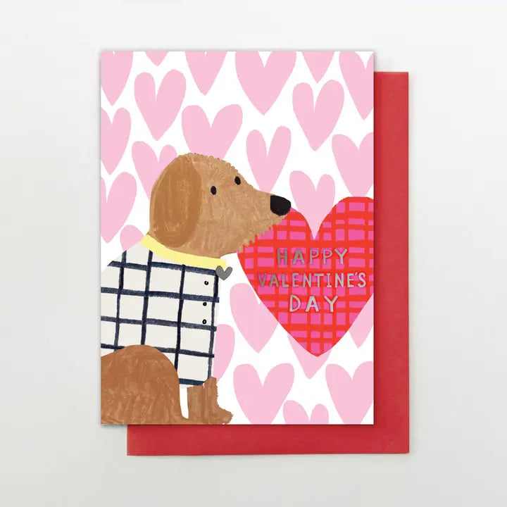 Valentine's Day Dog With heart Card
